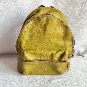 Coach Chartreuse Pebbled Leather Medium Charlie Backpack 30550